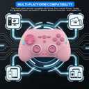 Wireless Gaming Controller for iPhone/iPad/iOS/Android/Tablet/Windows PC/Switch 2, Bluetooth Mobile Phone Gamepad with Hall Joysticks/Hall Triggers/RGB Lights/Vibration/Six-Axis Gyro/Xbox Cloud Game