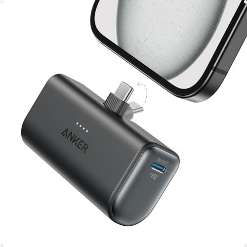 Anker iPhone 16 Portable Charger, Nano Power Bank with Built-in USB C Connector, 5,000mAh Portable Charger 22.5W, for iPhone 16/15 Series, Samsung S22/23 Series, iPad Pro/Air, AirPods, and More