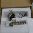 Gaurqiah Keyed Single Cylinder Deadbolt Lock for Exterior, Round Design Dead Bolt for Front Door and Entrance Door, Satin Brass