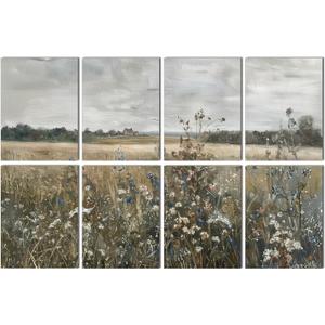 FurnoFlexArt Acoustic Panels Tiles Decorative Room Sound Proof Foam Absorbing Panels Noise Dampening Canceling Reducing Blocker for Walls (Countryside Bloom, 48 * 32 in)