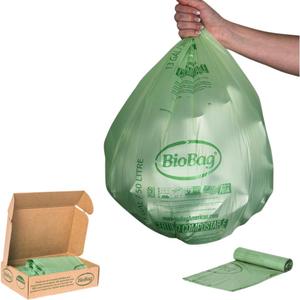13 Gallon Tall Kitchen Compostable Trash Bags by BioBag, 48 Count, BPI Certified, Meets ASTM D6400 Standards, Made in USA, Food Scrap Bin Liners