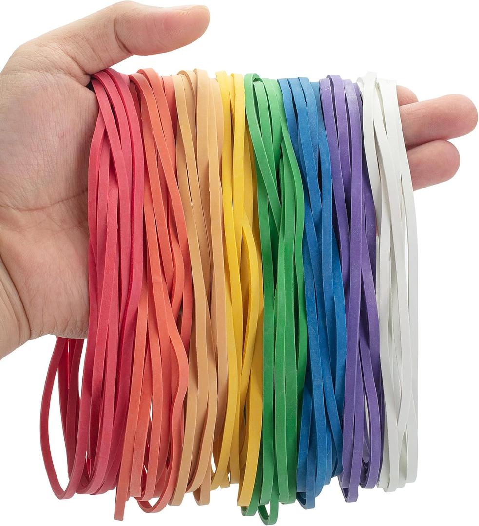Mr. Pen- Large Rubber Bands, 100 Pack, Assorted Colors, Extra Long 7 Inch Office Supplies (Multicolored)
