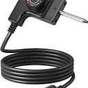 Adjustable Thermostat Probe Power Cord Compatible with Masterbuilt Smokers & Electric Griddles,15A/125V Power Cord with Temperature Control for Outdoor and Household Use