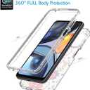 Case for Moto E32/Moto E32S/Moto G22 XT2231-2 Case with Tempered Glass Screen Protector, Floral Crystal Clear TPU Shockproof Protective Armor Cover for Motorola Moto G22 (Floral Prints)