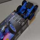 Force1 Tornado Blue LED Remote Control Car for Kids- Double Sided Driving Fast RC Cars 360 Flips, Outdoor 4WD Off Road Stunt RC Car, All Terrain Tires, RC Crawler Rechargeable Battery, 2.4GHz Remote