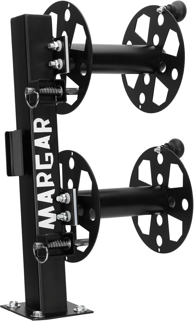 Heavy Duty Double Welding Cable Lead Reel, 10 Tilting Fixed Base, 10" Reel, Accommodates 150 Feet of 1/0 and 125 Feet of 2/0 Cable