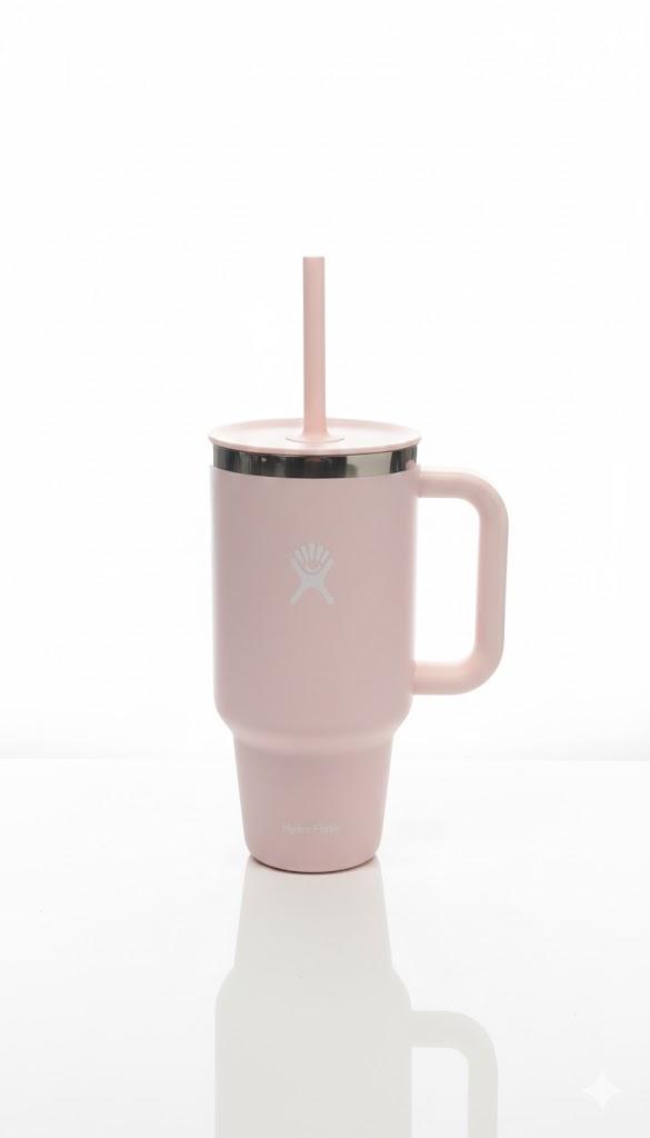 Travel Tumbler with Handle, Lid and Straw - Insulated Stainless Trillium 32 Oz
