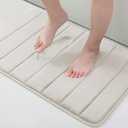 Buganda Memory Foam Bath Mat, 30" x 20", Ultra Soft and Non-Slip Bathroom Rugs, Water Absorbent and Machine Washable Bath Rug for Bathroom, Shower, and Tub, Cream