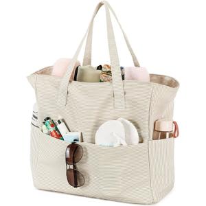 LEDAOU Beach Bag Waterproof Sandproof Women Beach Tote Pool Bag with Zipper for Swim Gym Grocery Travel with Wet Pocket | Sandproof, with Zipper, for Gym, Grocery, Travel, with Wet Pocket