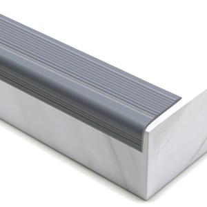 Trimold Vinyl Anti-Slip Stair Nosing, Self Adhesive Non-Slip Staircase Step, Flexible Rubber Treads Edge Protector Molding Trim for Outdoor & Indoor Uses (32.8ft, Gray)