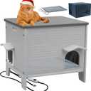 Heated Cat House for Outside with Insulated Liner
Outdoor Cat House Weatherproof,Plastic,Easy to Assemble Easy to Clean
