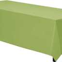 Gee Di Moda Rectangle Tablecloth - 90 x 132 Inch Apple Green Table Cloth for 6 Foot Tables with Floor-Length Drop - Heavy Duty Washable Fabric for Holiday Party, Dinner, Weddings & Baby Shower