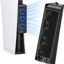 Cooling Fan for PS5 Accessories, KIWIHOME Upgraded Quiet Cooler Fan with Auto Speed, LED & Controller USB Port for PS5 Disc/Digital Edition 2020, Not for PlayStation 5 Slim/Pro (BLACK)