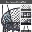 ANOW Hanging Swing Chair with Stand Included, Heavy Duty Hammock Chair with Stand and Removable Padded Cushion, Max 400 Lbs, Dark Grey