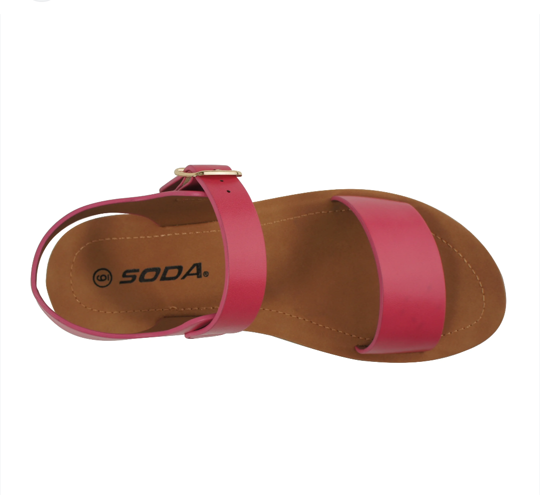 SODA PLENTY ~ Women's Strappy Ankle Wrap Buckle Fashion Flat Sandals 5