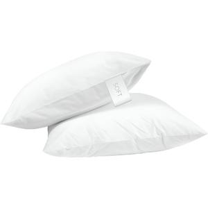 Digital Decor 100% Cotton Hotel Pillows, U.S. Made Hypoallergenic Pillows with Down Alternative Fiber Fill for Side & Back Sleepers, Set of 2, Three Comfort Levels, (Soft, Medium, Firm) Soft