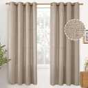 YoungsTex Oatmeal Linen Curtains 72 Inches Long 2 Panels for Bedroom Farmhouse, Light Filtering Drapes Semi Sheer with Bronze Grommet Privacy Window Treatments for Living Room, 52 X 72 Inch