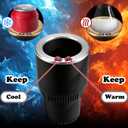 2-in-1 Car Cup Cooler Warmer Smart Temperature Control Travel Coffee Car Cup Holder Smart Car Tumbler Holder Suitable for Coffee, Baby Bottles, Water, Tea, Drinks(Black and Silver)