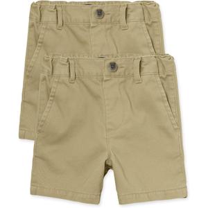 The Children's Place Baby Boys Chino Shorts (6-9 Months, Flax 2-pack)
