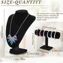 Huquary 6 Pcs Jewelry Display Set Necklace Display Stand T Bar Bracelet Holder Jewelry Bust for Home Store Trade Show(Black)