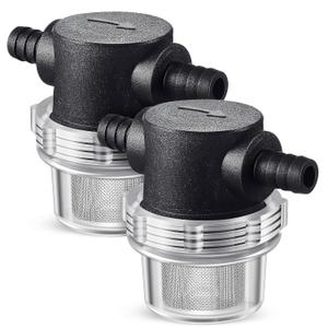 1/2 Inches Water Pump Strainer, Compatible with 3/8 Inches Hose Barb In-Line Strainer Twist-On Pipe Sprayer Filter for Water Pump 12V Direct Current 80 PSI RV Camper Marine Boat Lawn (2)