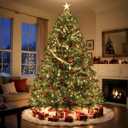 36 inch White Christmas Tree Skirt,Premium Faux Fur & Velvet Tree Collar for Cozy,Festive Holiday Decor,Fits 46 ft Christmas Trees