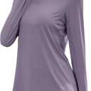 LUYAA Womens 1/4 zip UPF 50+ Sun Shirt SPF Long Sleeve Lightweight UV Protection Clothing Hiking Fishing Outdoor (X-Large, Gray Purple)