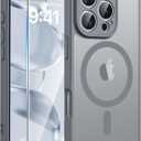FNTCASE for iPhone 16 Pro Case: [Compatible with Magsafe] Translucent Matte Magnetic Phone Cover - Military Grade Drop Protection Shockproof Protective Cases - Gray