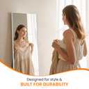 Full Length Floor Mirror 56"x15", Large Standing Body Mirror, Silver