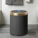 URALFA Automatic Motion Sensor Bathroom Trash Can with Lid, Touchless Trash Bin, Smart Dog Proof Garbage Can, Small Waste Basket for Toilet, Office, Bedroom, 2.8 Gallon, Dark Grey