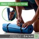 Gaiam Yoga Mat, Pilates & Exercise Mat, Thick Mat 2/5" (10mm) Workout Mat with Easy-Cinch Carrying Strap for Home & Gym Workouts