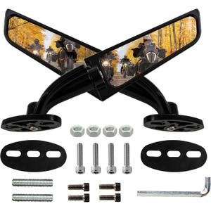 BlueStars Motorcycle Rear View Stealth Mirrors 360 Rotating Wind Wing  Compatible with Kawasaki Ninja 300 400 650 ZX6R, Honda CBR600RR CBR250RR, Yamaha R15 R25 YZF600R, Suzuki, Ducati Sport Bikes
