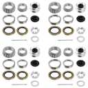 4 Sets Trailer Hub Wheel Bearing Kit - Inner 25580/25520, Outer 02475/02420 With Grease Seal 10-36 and 10-10 - Fit for 8000 lbs Axles