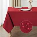 Veblandy Rectangle Tablecloth Waterproof 60x120 inch Linen Textured Table Cloth Stain and Wrinkle Resistant Washable, Decorative Fabric Table Cover for Dining, Party and Camping, Red