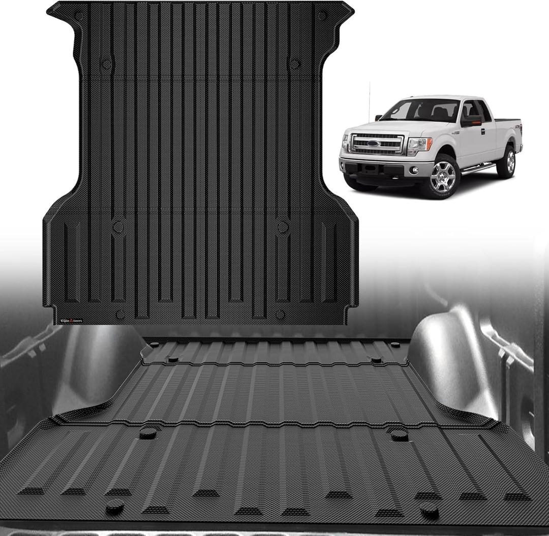TripleAliners Truck Mat Compatible with 2004-2014 Ford F150 Accessories 5.5FT Accessories, Truck Bed Mat Heavy Duty Custom Fit All Weather Protection TPE Pickup Liner