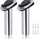 Hoffen 2Pcs Boat Stainless Steel Fishing Rod Holder Flush Mount 15/30/90 Degree with PVC Cap,Inner Tube and Gasket