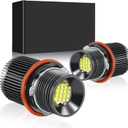 E39 LED Angel Eyes Ring Halo Bulbs E53 Marker Lights Compatible for BMW 1 5 6 7 Series X3 X5 (E39 E53 E60 E61 E63 E64 E65 E66 E83 E87), 160W 6000K White Lamps