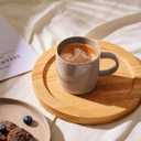 famiware Coffee Mugs for 4, 13 oz Mug Set, Dringking Cup with Handle for Coffee, Tea, Cocoa, Milk, Milkyway Series, Cinnamon Brown