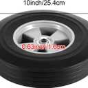 HOIGON 2 Pack 10 Inch Solid Rubber Hand Truck Wheel with 5/8 Inch Ball Bearing, 330lbs Max Load Universal Replacement Tire, Heavy Duty Airless Tires for Wheelbarrows, Carts