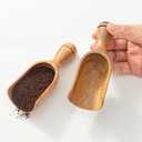 Wooden Scoops for Canisters 2PCS Wooden Scoop for Jars 4.9Med-size Acacia Measuring Spoon for Ground Coffee Scoops Shovel Kitchen Scooping for Powder Bath Salt Laundry Detergent Shove-Multipurpose
