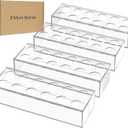 4 Pack 12" Clear Acrylic Flower Vase Rectangular Floral Centerpiece for Dining Table Modern Flower Arrangement for Home Decor or Weddings