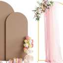 Wokceer Wedding Arch Backdrop Stand and Cover Set of 2 Metal Arch Stand with Arch Cover Nude Brown 7.2FT, 6FT for Birthday Party Wedding Ceremony Bridal Baby Shower Event Decor