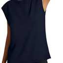 Women's Moisture Wicking Athletic Shirts - Tennis & Pickleball Tops, Quick Dry Gym Workout Exercise Tee with Cap Sleeve, Large