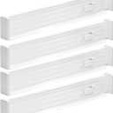 mDesign Expandable Dresser Drawer Divider with Foam Ends, Drawer Divider Locks in Place, Separators for Clothing and Accessories in Closet or Dresser Drawer, Ligne Collection, 4 Pack, White