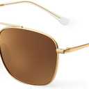 JIM HALO Retro Square Aviator Sunglasses Premium Glass Lens Flat Metal Eyewear Men Women