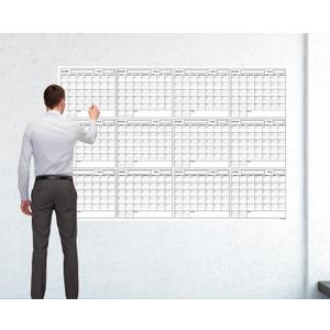 48" x 72" Large Jumbo Oversized Erasable Laminated Blank Annual Yearly Wall Calendar Poster, 12 Months, Reusable for Office, Academic or Home