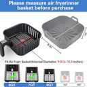 2 PCS Silicone Air Fryer Liners 9 Inch Square Easy Cleaning Airfryer Silicone Liners for 6-9 QT Frying Basket, Heat Resistant Reusable Ninja Air Fryer Accessories (Grey+Green), 9"L x 8.2"W