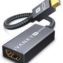 IVANKY 4K Active Mini DisplayPort to HDMI Adapter, 4K@60Hz, Thunderbolt 1&2 to HDMI Super Slim, Mini DP to HDMI Adapter for MacBook Air/Pro, Surface Pro/Dock/Book, Monitor, Projector-Grey