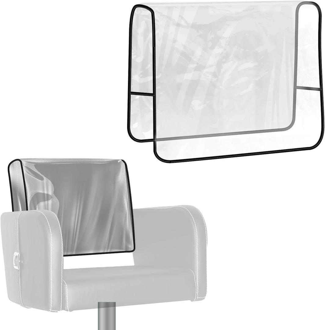 Salon Chair Cover - 20"x 15"x 4.5"Seat Covers Black,Salon Chair Covers Protectors,Square Salon Chair Covers Protectors fits Most Salon Chairs,Reinforced Precision Stitched Clear Covers (1, Small)