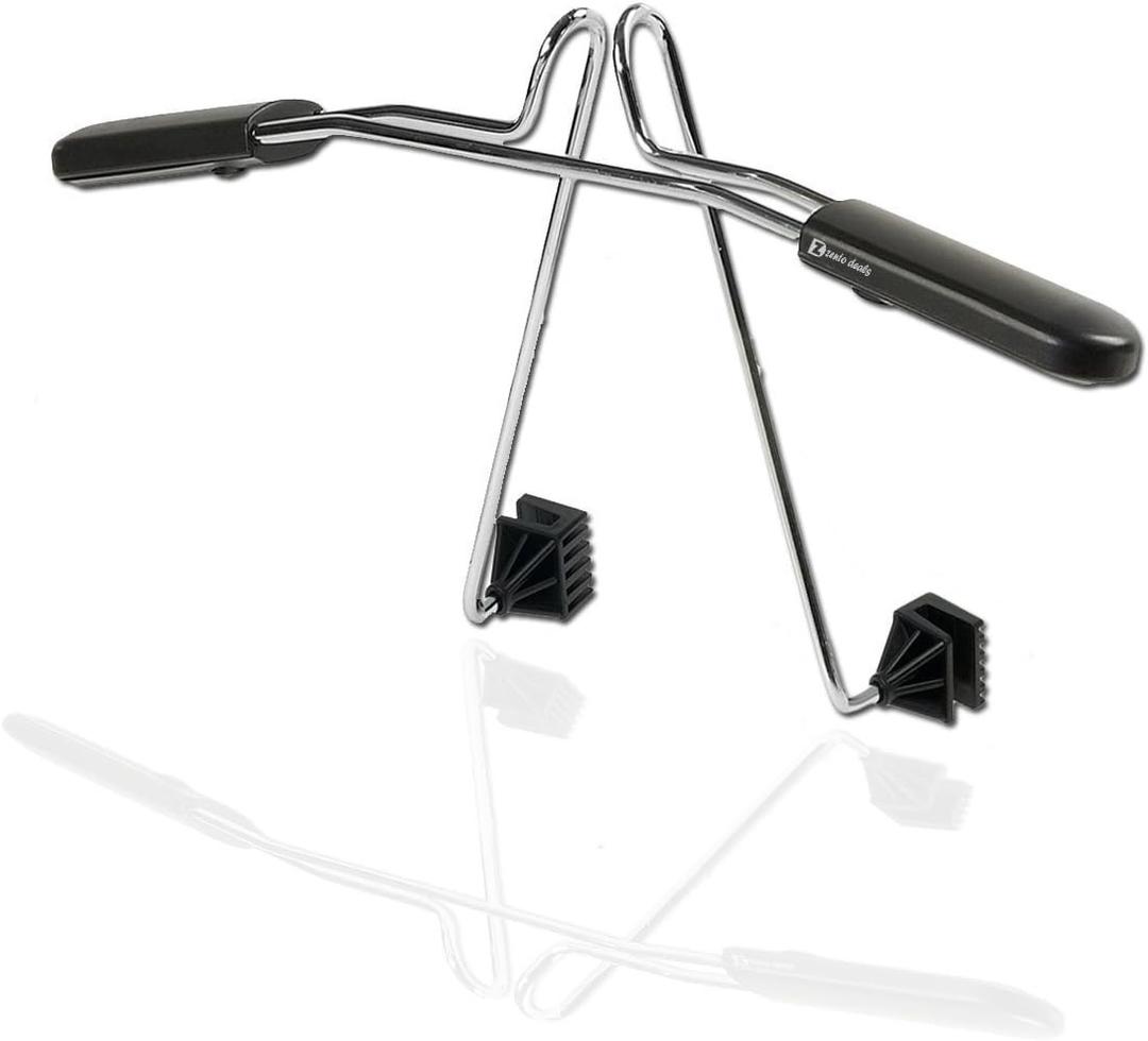 Zento Deals Chrome Car Seat Coat Rack Hanger - 11in to fit onto Most headrests (Silver 1), Adjustable, 19-24 inches wide